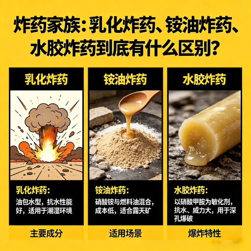 信丰炸药家族：乳化炸药、铵油炸药、水胶炸药到底有什么区别？
